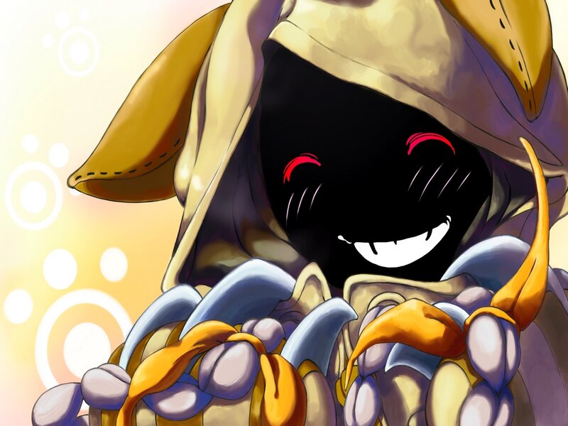 Hooded Character with Red Eyes