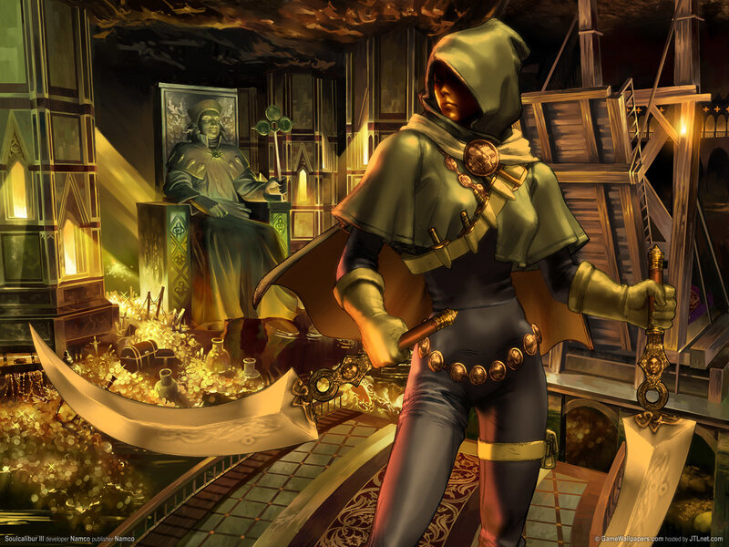 Hooded Character with Swords