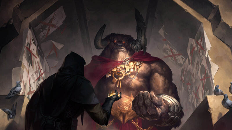 Hooded Figure and Beast