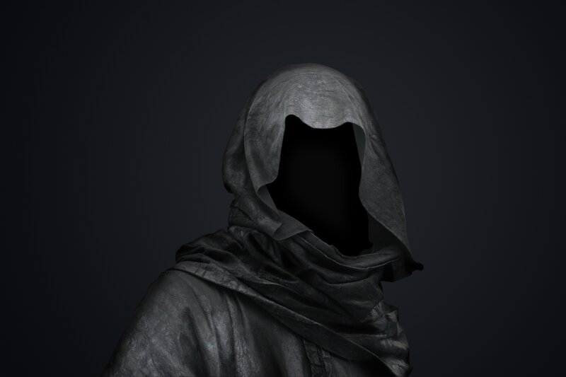 Hooded Figure — Black, Mysterious, 3d Render, Hood