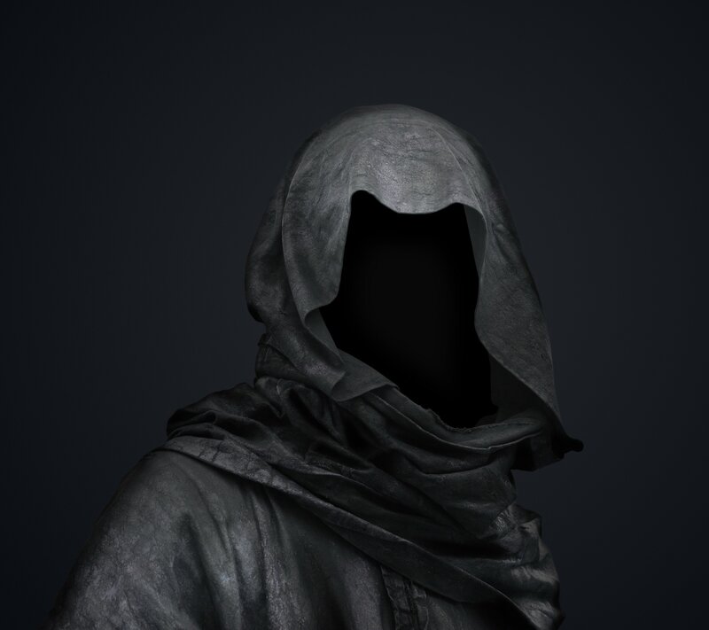 Hooded Figure — Black, Mysterious, 3d Render