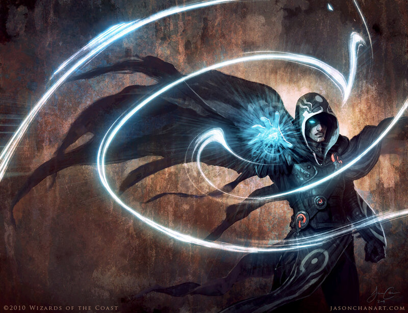 Hooded Figure Casting Spell — Black, Dramatic