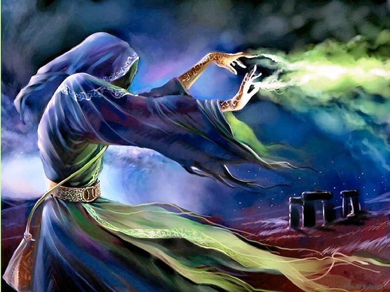 Hooded Figure Casting Spell