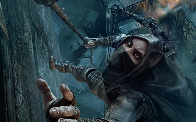 Hooded Figure Climbing — Gray
