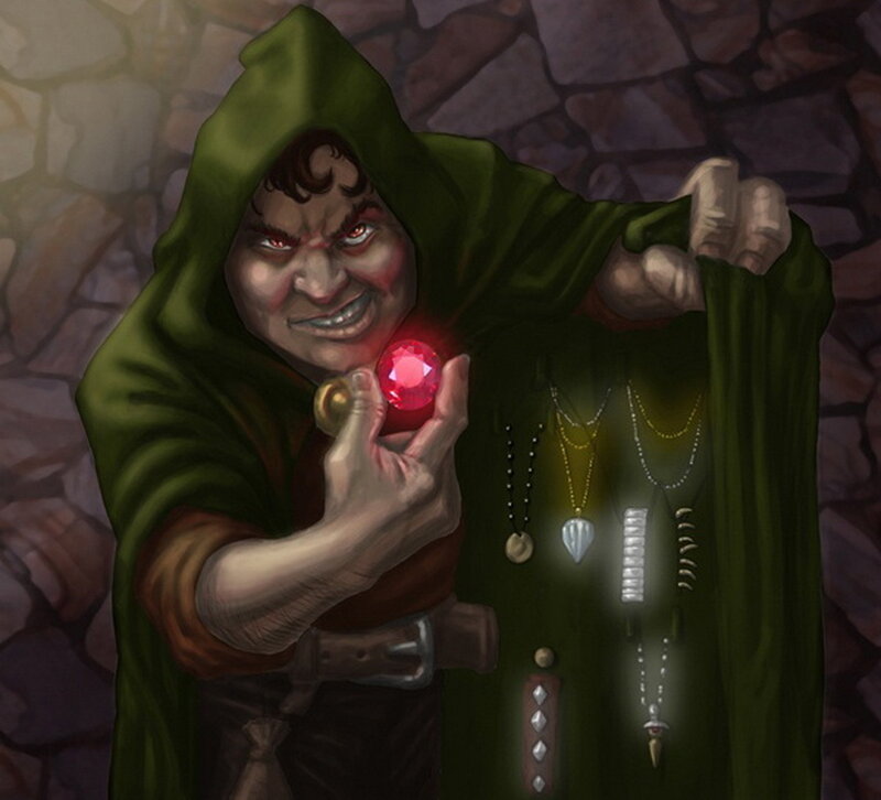 Hooded Figure Holding Gem