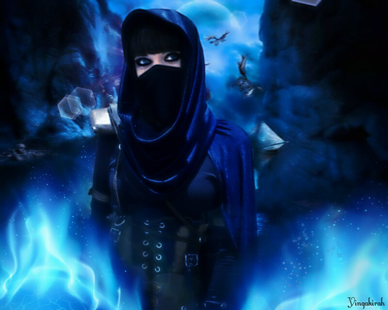 Hooded Figure in Blue