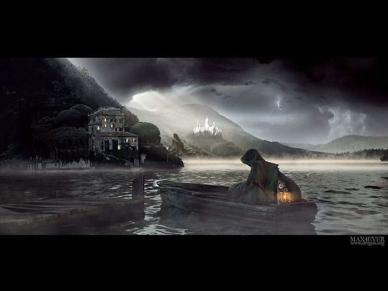 Hooded Figure in Boat — Black