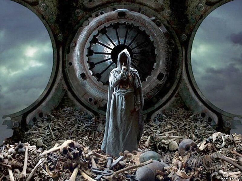 Hooded Figure in Bones
