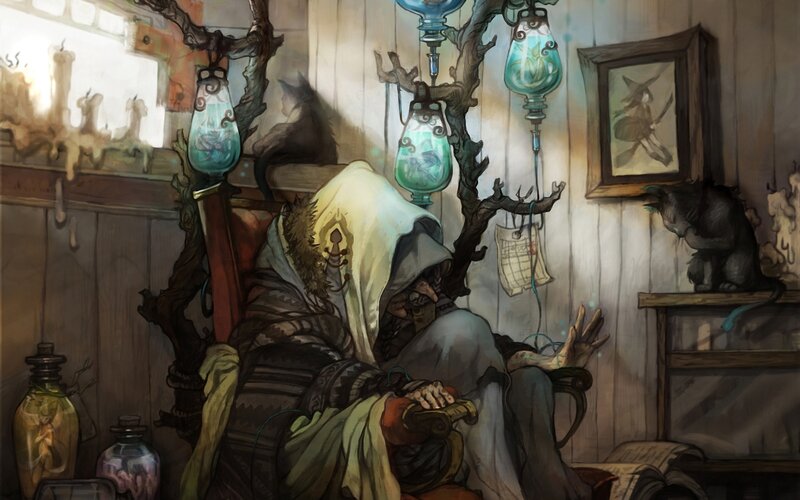 Hooded Figure in Chair