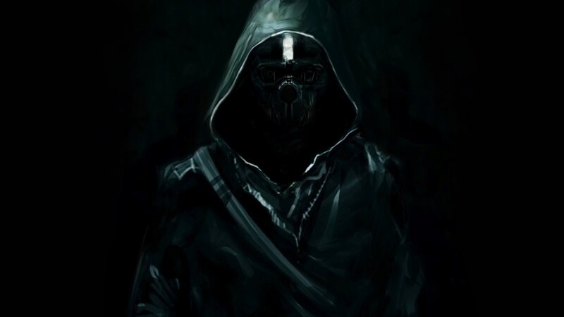 Hooded Figure in Dark Cloak — Black