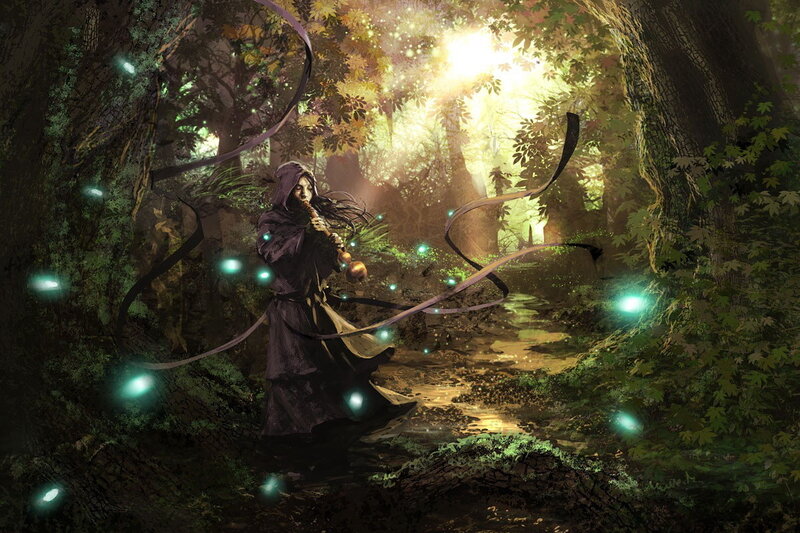 Hooded Figure in Forest