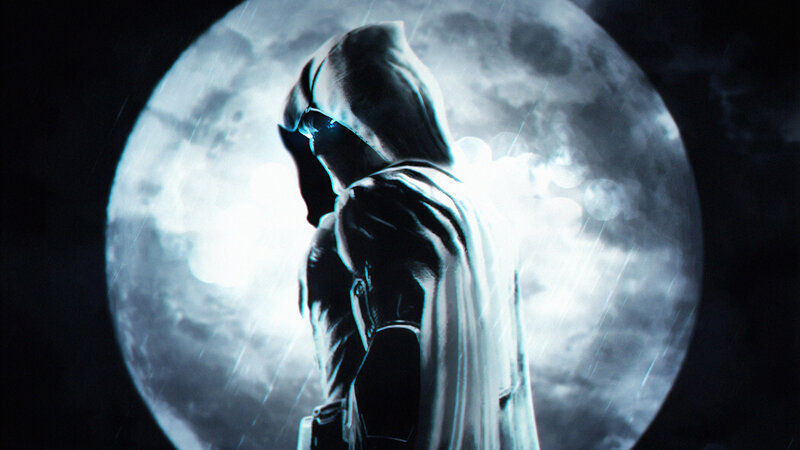Hooded Figure in Rain — Black, Dramatic