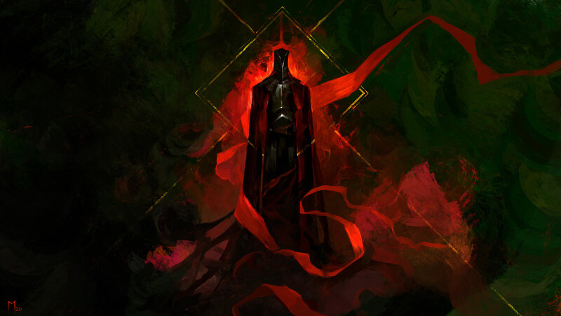 Hooded Figure in Red Cloak — Dramatic