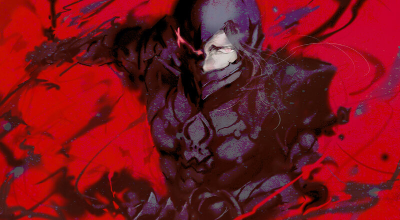Hooded Figure in Red — Dramatic