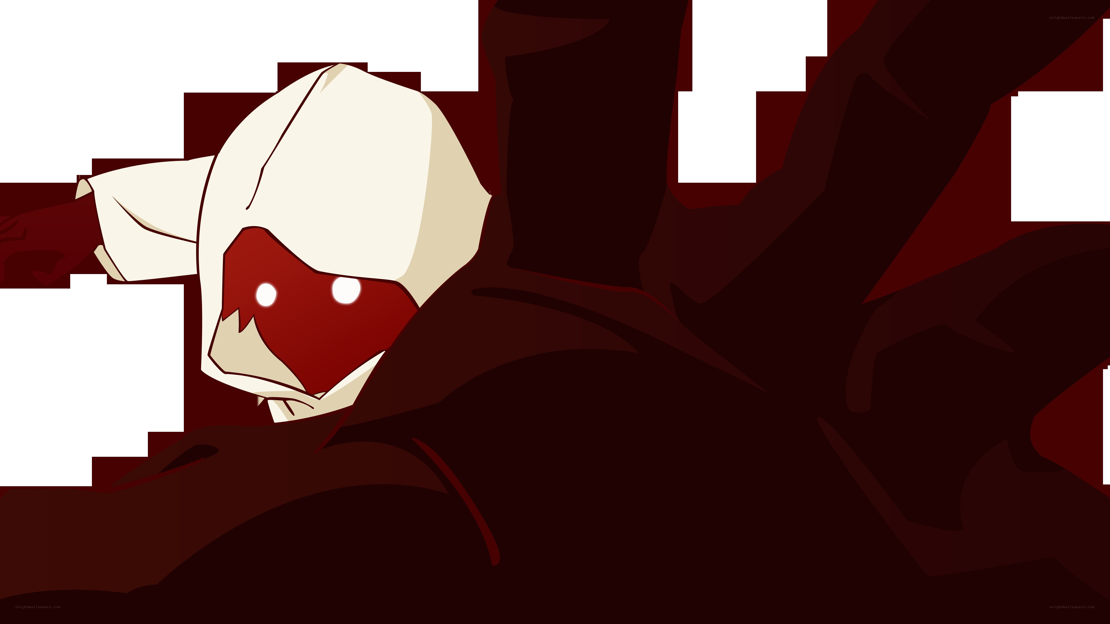 hooded figure in red shadows