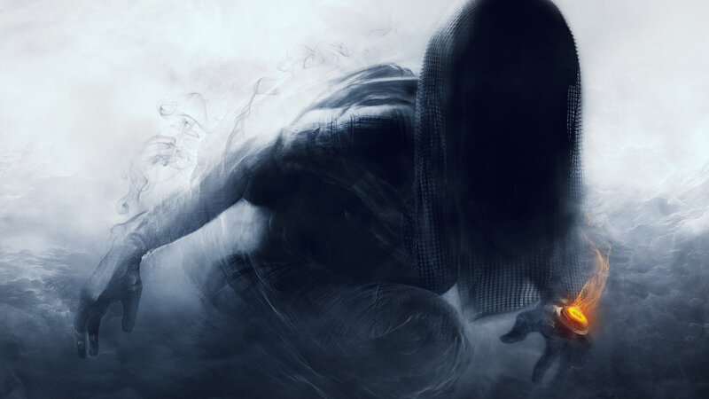 Hooded Figure in Smoke — Black