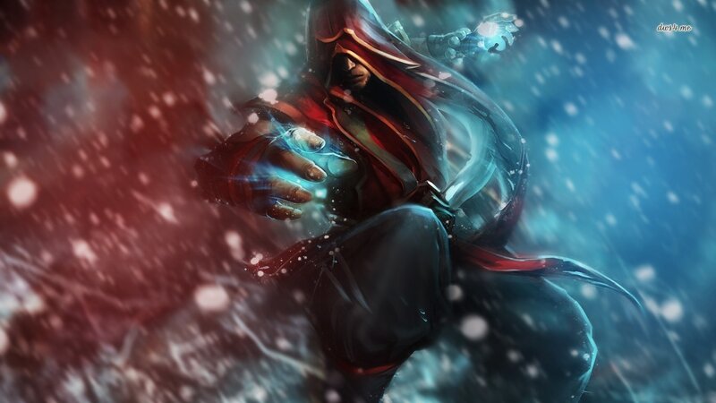 Hooded Figure in Snow — Blue