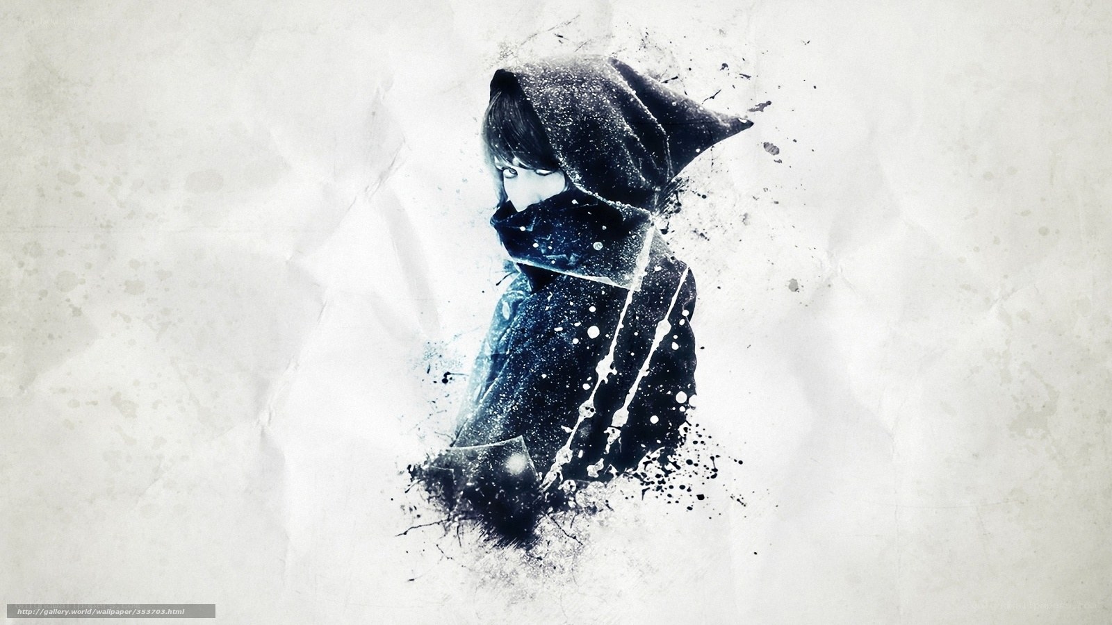 hooded figure in snow