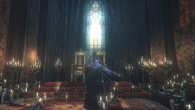 Hooded Figure in Throne Room
