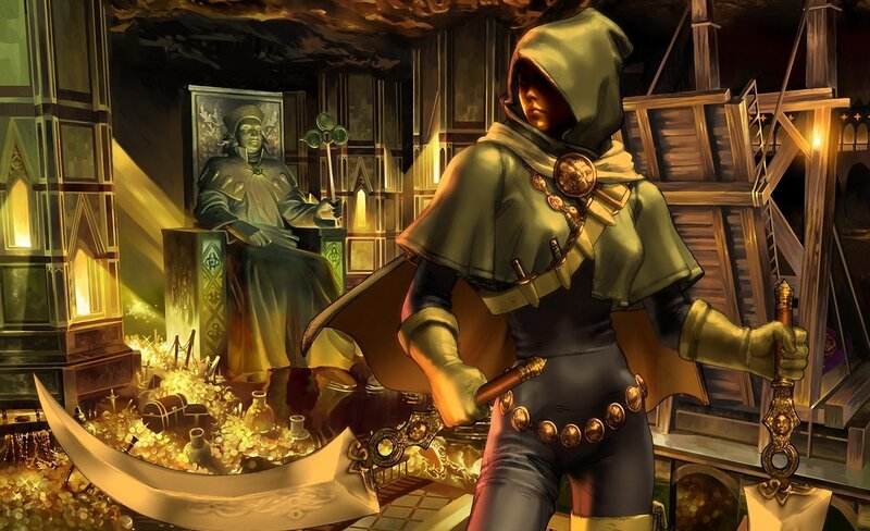 Hooded Figure in Treasure Room