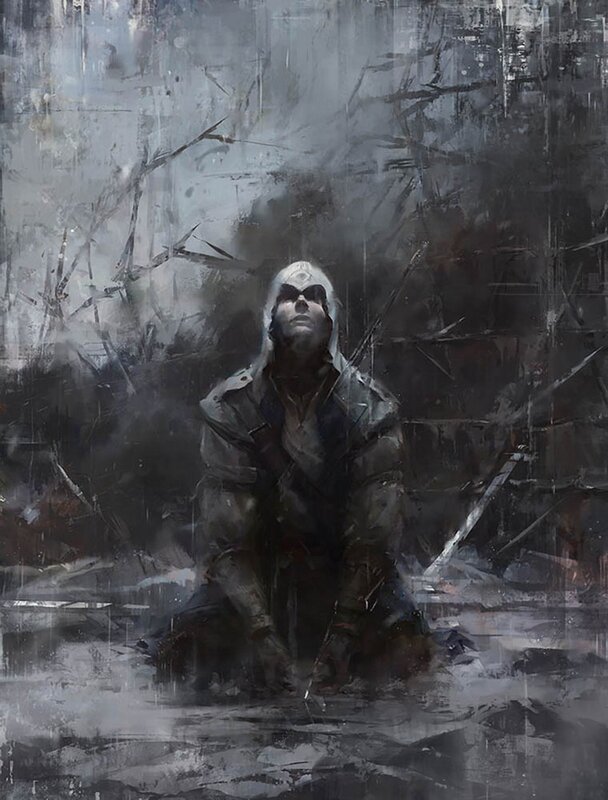 Hooded Figure Kneeling