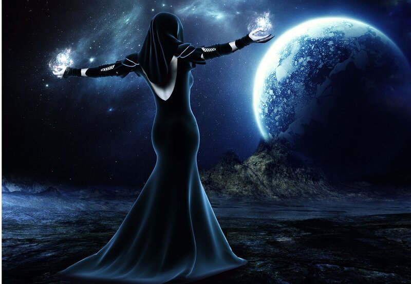 Hooded Figure on Alien Planet