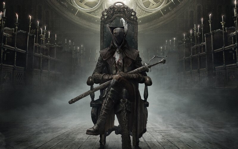 Hooded Figure on Throne — Black, Dramatic, Ominous