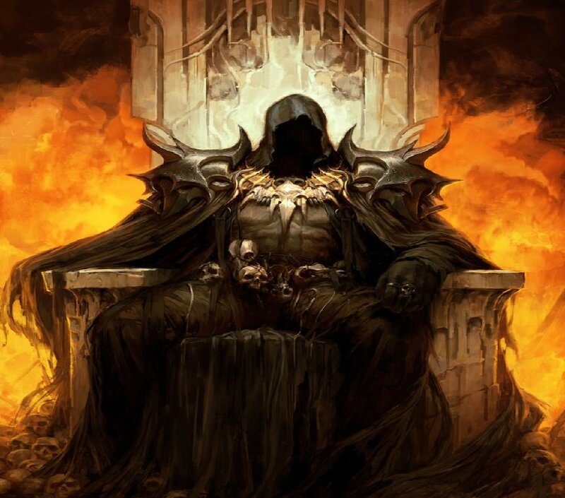 Hooded Figure on Throne — Black