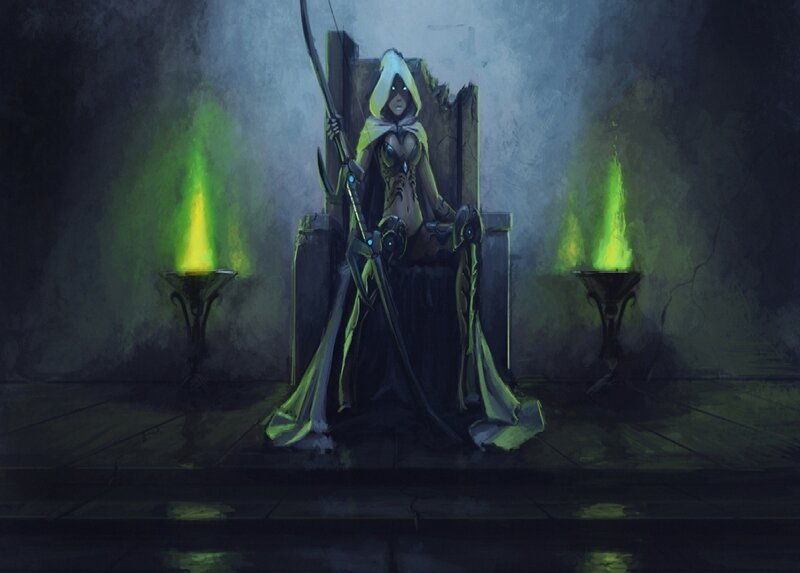 Hooded Figure on Throne