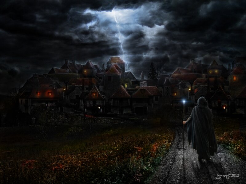 Hooded Figure Walking