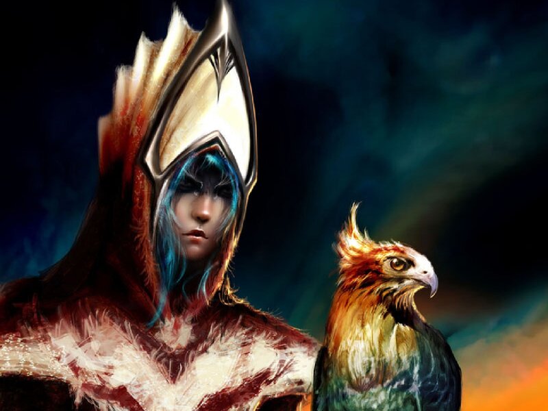 Hooded Figure with Bird