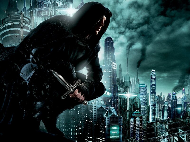 Hooded Figure with Dagger — Black, Dramatic