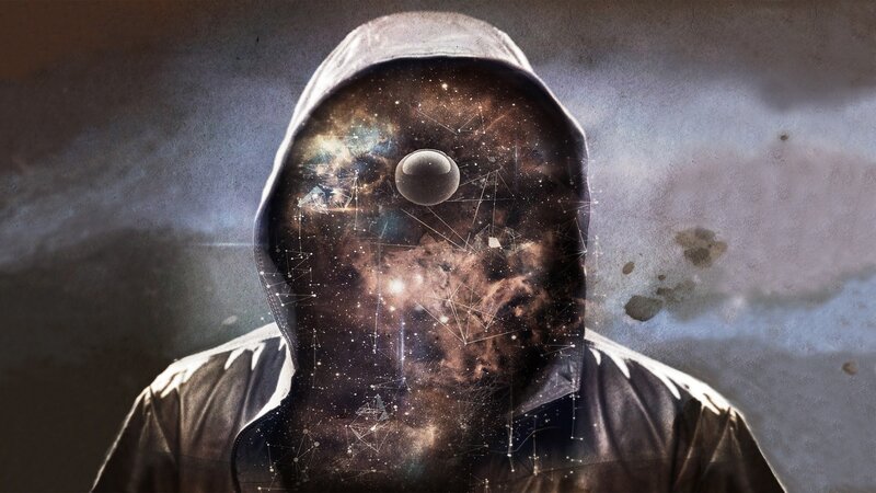 Hooded Figure with Galaxy Face