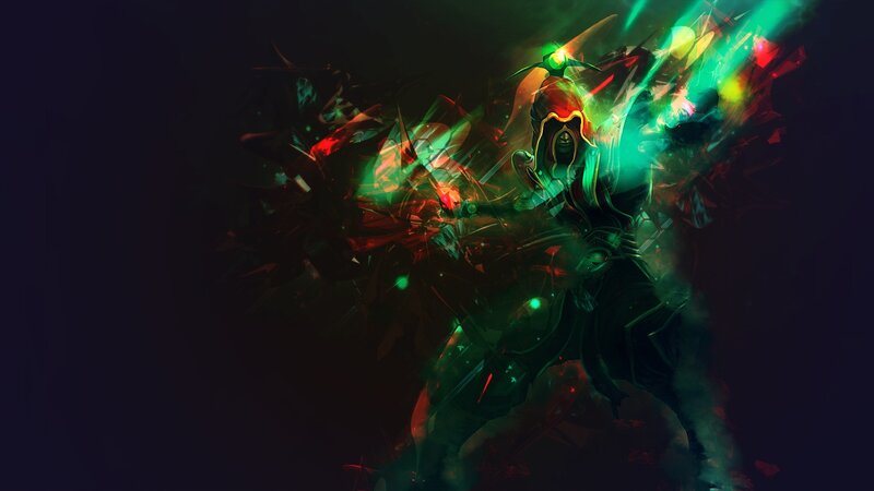 Hooded Figure with Glowing Energy — Green