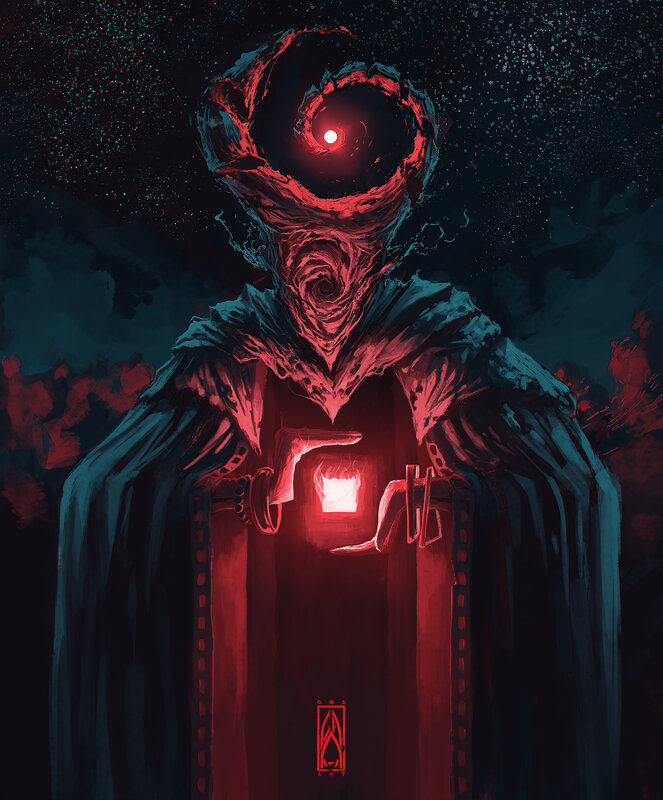 Hooded Figure with Glowing Eye