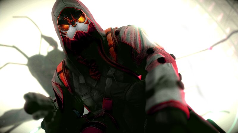 Hooded Figure with Glowing Eyes — Black, Dramatic, 3d Render
