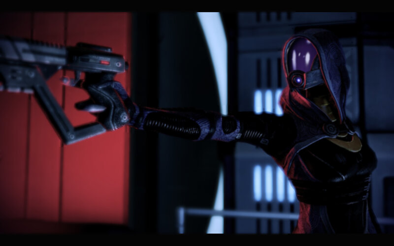 Hooded Figure with Gun — Black