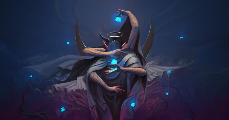 Hooded Figure with Horns — Blue