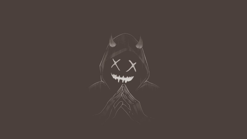 Hooded Figure with Horns