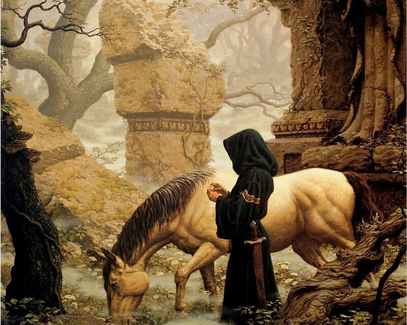 Hooded Figure with Horse