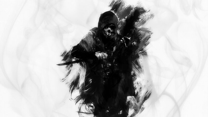 Hooded Figure with Knife — Black, Dramatic, Digital Art