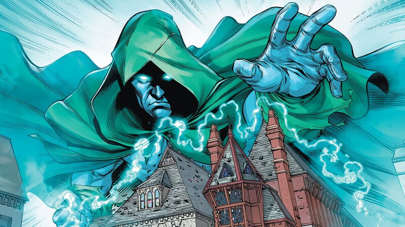 Hooded Figure with Lightning — Green
