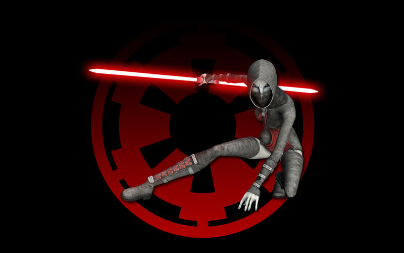 Hooded Figure with Lightsaber — Black, Dramatic, Digital Art