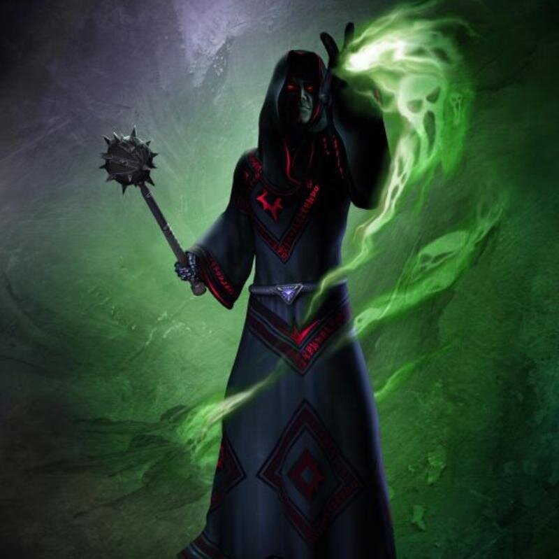 Hooded Figure with Mace — Black