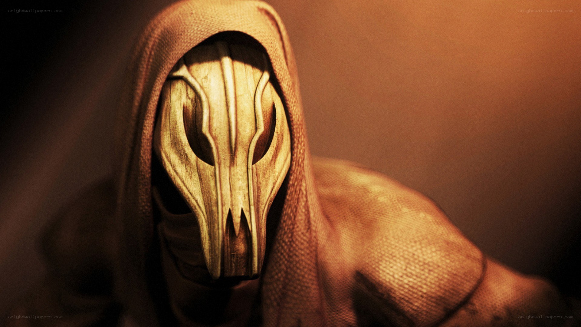 hooded figure with mask