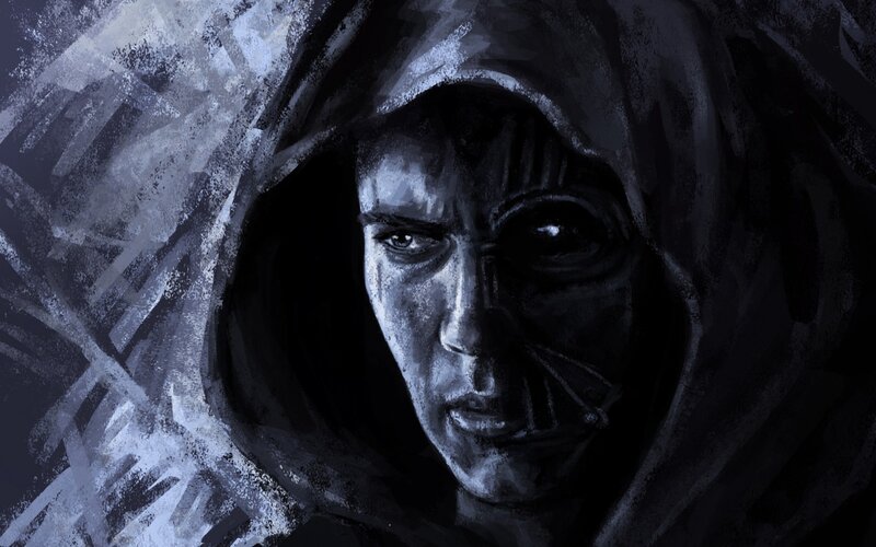 Hooded Figure with Mask — Black
