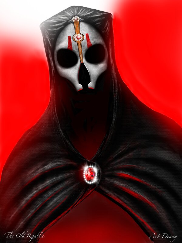 Hooded Figure with Mask — Red