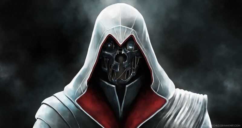 Hooded Figure with Mask — White