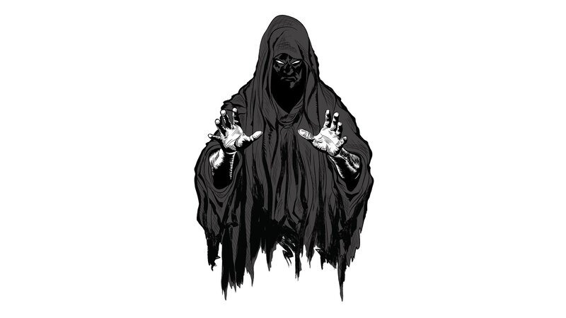 Hooded Figure with Outstretched Hands