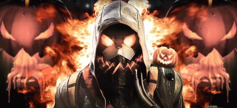 Hooded Figure with Pumpkin — Black